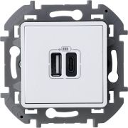 Устройство зарядное Inspiria с 2-мя USB разьемами A и C 240В/5В 3000мА бел. IEK 673760